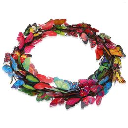 Decorative Flowers Wedding Butterfly Wreath Decorations Spring Wreaths For Front Door Plastic Artificial