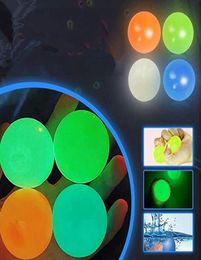 Ceiling Toys Luminous Glow Sticky Wall Ball In The Dark Squishy Anti Stress Balls Stretchable Soft Squeeze Adult Kids Toy Surprise wholesale5431681