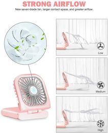 Portable Mini Fan USB Rechargeable Handheld Fan Adjustable Desktop Fan Air Cooler for Home Office Desk Outdoor Travel