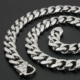 Yüksek kaliteli mücevher 316L Paslanmaz Çelik Erkekler 13mm 15 mm Curb Zincir Bağlantı Kolye Erkek Hediyeleri için Vintage Tedak 20 In251x