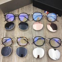 Fashion 710 Eyeglasses Frames Men Clip on Sunglasses Frames With Polarized Lens Brown e710 Optical Glasses origi box305h