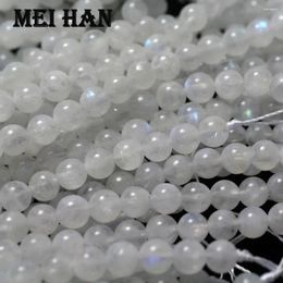 Loose Gemstones Meihan (1 Strands/set) Natural AAA 6mm -0.4 Rainbow Moonstone Smooth Round Beads For Jewelry Making Design DIY