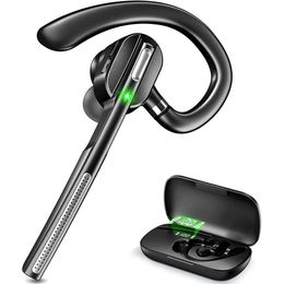 Wireless Bluetooth Earpiece with Noise Cancelling Mic for Driving and Office Use