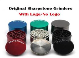 100 real sharpstone grinders metal alloy herb flat and concave grinders tobacco sharp stone grinders 4 layers 40 50 55 63mm big gr5330152