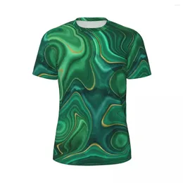 Men's T Shirts Liquid Print Running Shirt Beach Green Yellow Abstract Streetwear Harajuku Tee For Men Design Clothes Plus Size