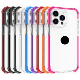 Call Phone Cases Transparent Dual Colour Acrylic TPU TPE Four Corner Antifall Protection Clear Back Cover for Apple iPhone 14 Plus7704705