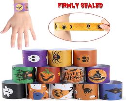 Halloween Slap Bracelets for Kids Bracelets Pumpkin Action Toy Figures Ghost Animal Print Craft Halloween Party Favors Birthday 6717158