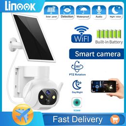 Linook icsee 5MP cctv Solar Cell Outdoor Waterproof Wireless WIFI Head IP Camera CCTV Wireless WIFI Outdoor MonitoringCamera360 240304