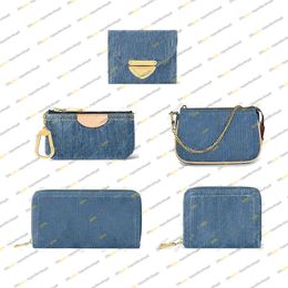 Topp spegelkvalitetsdesigner denim Victorine Zippy Wallet Women Men Key Pouch Credit Card Holder Cash Card Bag Coin Purse M82958 M82957 M82961 M82959 M82960