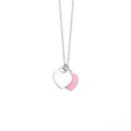 Collana di design con doppio ciondolo a forma di cuore, collana classica da donna, collana con ciondolo, ciondolo femminile fai da te, regalo di gioielli, catena clavicola