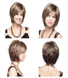 Wig Factory Outlet No Cover New Fashion Short Straight Mixed Colour Hair Synthetic Party Wigs for Women8083732