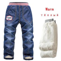 Winter Children Jeans Pants Kids Jeans Autumn Baby Boys Jeans Trousers Casual Boys 2-7Y Thicking Warm Denim Kids Trousers 240228