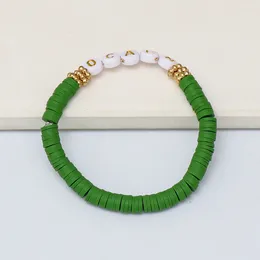 Charm Bracelets Green Clay Bracelet Diy Colorful Beaded Hand Chain Wholesale Boho Cute Statement Party For Women 2024