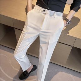 Men Formal Wear Wedding Dress Trousers Quality Stretch Boutique Suits Pants Male British Style Business Casual Suit 240305