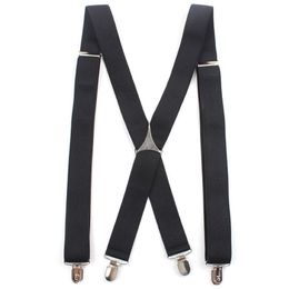 3 5cm genişlik Yetişkin Erkekler Kablo Dışı 4 Klip X tipi Beyefendi Sırıştırıcıları Elastik Çift Omuz Kayışı Pantolon Giysileri Accessorie228U