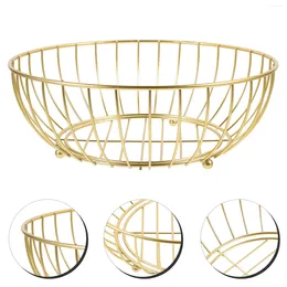 Dinnerware Sets Metal Wire Fruit Basket Hollow Out Delicate Container Snack