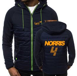 F1 McLaren racing fans 2023 mens Lando Norris new hoodie printed casual high-quality cotton sweatshirt zipper coat clothing
