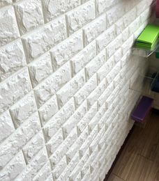 PE Foam 10pc 3D Brick Wall Stickers Selfadhesive Wallpaper Decor Foam Waterproof Wall Covering Wallpaper for Kids Living Room DIY6245924