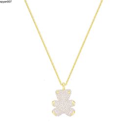 Necklace Designer Luxury Fashion Women Original Quality Jewels Full Diamond Teddy Crystal Collar Chain