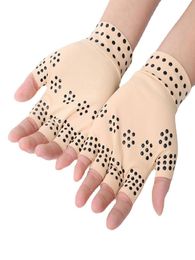 Magnetic therapy pressure gloves half finger nonslip physiotherapy joint training outdoor sports fitness cycling gloves7001181