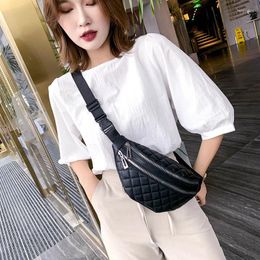 Waist Bags 2024 Women's Bag PU Leather Designer Shoulder Chest Fashion Banana Hip Purse