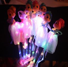 Light Up Wand Sticks Led Glowing Princess Doll Magic Wands with Dress Toy for Kids Pretend Play Prop Batteries Included Pink Blue 1767788