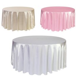 Table cloth 1pcs Satin Tablecloth 57''90''120'' White Black Solid Colour For Wedding Birthday Party272E