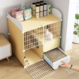 Cat Carriers Indoor Living Room Plastic Cats Cages Breathable Pet Nest Comfortable Kitten House Light Luxury Pets Villa With Litter Box U