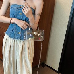Evening Bags Party Shoulder Bag Lady Acrylic Transparent Box Design Chain Cross Body Fashion Hand Held Small Square