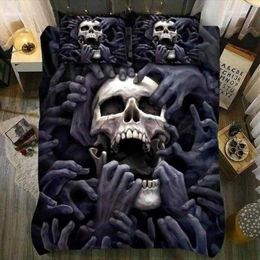 Fanaijia 3d Flower Bedding Set Queen Size Sugar Skull Duvet Cover with Pillowcase Twin Full King bedroom comforter set 2106152930