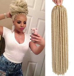 1 Pakes Goddess Locs Blonde Faux Locs Crochet Hair 18inches Synthetic Braiding Hair 24 Roots Crochet Hair Extensions Soft Dreadloc2924606