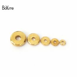 BoYuTe 100Pcs 3MM 4MM 5MM 6MM 7MM 8MM 10MM 12MM Round Metal Brass Diy Loose Spacer Beads for Jewellery Making247R