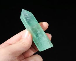 Healing Reiki Natural Green Fluorite Obelisk Quartz Crystal Wand Point For Home Decora5550493