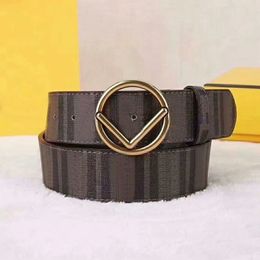 Genuine Leather Belt For Men Width 3 8cm Fashion Designer Belts Mens Gold Buckle Full Letter Waistband Cintura Ceintures Women F B2568