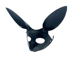 Cosplay Lovely Slave Rabbit Mask Adults Games BDSM Bondage Leather Restraints Open Eye Mask For Masquerade Ball Carnival Party Sex6143550