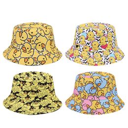 Duckling Fisherman Hat Sub Korean Version of The Fashionable Hundred Models Basin Cap Foreign Trade Models Animal Pattern Sunshade Round Hat