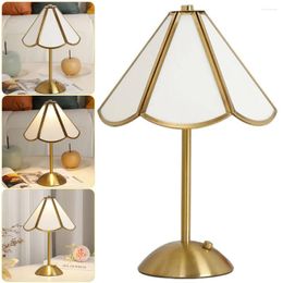 Table Lamps Glass Lampshade Atmosphere Light Vintage Decorative Bedside Lamp 3 Dimmable Nightstand For Living Room Bedroom