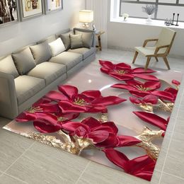 3D Carpets 2000mm x 3000mm Rectangular Rugs Living Room Lotus Flower Rug Sofa Coffee Table Mat Bedroom Yoga Pad Study Door Mat313L