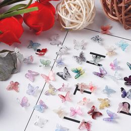 Nail Art Decorations 20PCS Pack 3D Colorful Butterfly Rhinestones For Magic Aurora Ornaments DIY Glamour Accessories