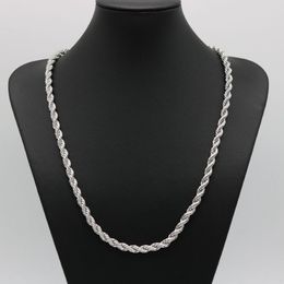 24 Inches Classic Rope Chain Thick Solid 18k White Gold Filled Womens Mens Necklace ed Knot Chain 6mm Wide275x