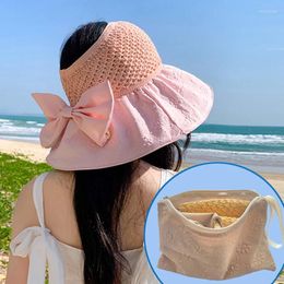 Wide Brim Hats Sunscreen Hat For Women In Summer Type Of UV Resistant Empty Top Sunshade Japanese Style Large Tied Face