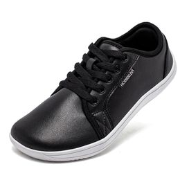 HOBIBEAR Minimalist Shoes for Men Wide Toe Barefoot Zero Drop Shoes Casual Leather Fashion Sneakers Lightweight Walking Shoes 240305