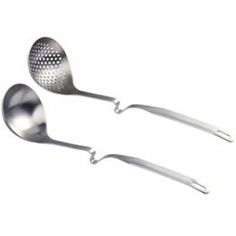 Spoons 2Pcs Soup Ladle Slotted Spoon Pot Hanging Colander Kitchen Tool2313