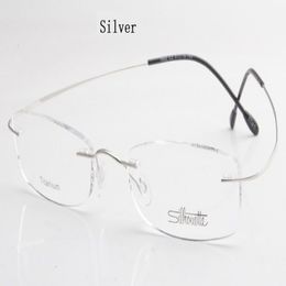 Luxury-brand Silhouette Titanium Rimless Optical Glasses Frame No Screw Prescription Eyeglasses With Bax 302F