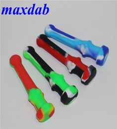 Colourful Smoking Pipe Collector Kit With 14mm Titanium Tip quartz Nail Silicon Caps Oil Rigs Concentrate Silicone Pipes Dab Straw4256953