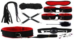 10PCs BDSM Adult Sex Toys Plush Hand s Strap Whip Rope Sexy Bed Restraints Bandage Couples Sex Toys Sexual Toy Adult Kits X06215746139