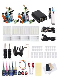 Beginner Tattoo Kit 2 Coil Tattoo Machines Gun Set Power Supply Body Art Tools Set Tattoo Permanent Makeup set for 7632143