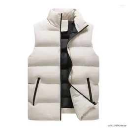 Men's Vests Autumn Winter Breathable Men Vest Large Pocket Polyester Warm Thick Waistcoat Antifreeze Zipper Comfortable