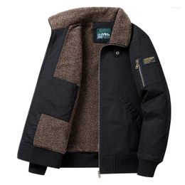 Men's Jackets Men Winter Fleece Minimalist Lapel Jacket Autumm Casual Fashion Windproof Warm Outdoors Male Plus Size 5XL