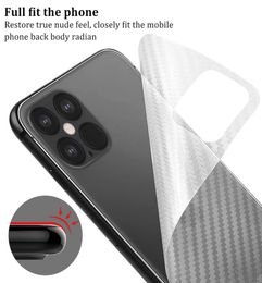 Carbon Fiber Back Screen Protector Protective for iPhone 13 12 11 pro Max XR XS 8 Clear Soft Sticker Film7099451
